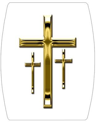 DNSHEND 517 GD WT Gold 3 Crosses White